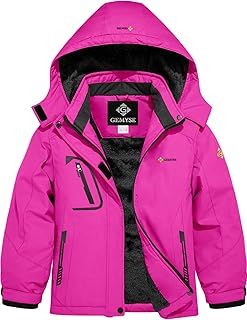 GEMYSE Girl's Mountain Waterproof Ski Jacket Windproof Fleece Outdoor Winter Coat with Hood