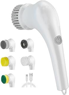 Electric Spin Scrubber, Rechargeable Handheld Cleaning Brush with 5 Replaceable Brush Heads, Power Scrubber Mop for Wall Bathtub Window Kitchen Sink Shoes