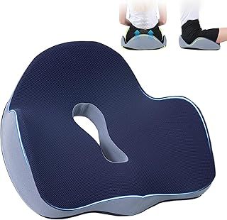 Cutebe Seat Cushions, Coccyx Cushion, Ergonomic Seat Cushion, Relieve Coccyx Sciatica, Memory Foam,Chair Cushions,Car Seat Cushion,Office Chair Cushion,Upgraded Large Version