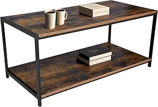 House Of Home Rustic Coffee Table Brown Living Room Table with Metal Frame for Home Decor 100 X 50 X 45cm