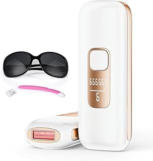3-in-1 IPL Hair Removal Device, Laser Hair Removal Device with 9 Energy Levels, 600nm Red Light, 999,900 Flashes, IPL Laser Hair Remover for Women Men, Armpits Facial Legs Bikini Line