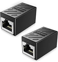 RJ45 Coupler, Ethernet Cable Connector, RJ45 Connector, LAN cable Adapter, Powerline Network Adapter, Ethernet Female to Female Joiner, WiFi Extender link USB Socket Switch for speed internet (2 Pack)