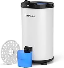 Spin Dryer 6kg by Umelome, Energy&Power Saving Spinner 3200 RPM Clothes Dryer, Energy Efficiency Class: A+++, Gravity Drain dryer, White