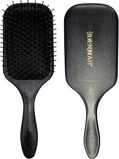 Denman (Black) Large Paddle Cushion Hair Brush for Blow Drying & Detangling - Comfortable Styling, Straightening & Smoothing - For Women and Men, P083