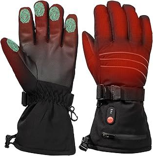 Heated Gloves, Heated Gloves for Men Rechargeable 7.4V 3200MAh Battery Heated Gloves for Women, Touchscreen Mens Heated Gloves Lasts 6Hrs & 3Gears, Womens Heated Gloves for Winter Work & Ski Gloves