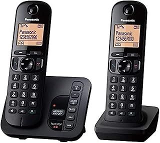 Panasonic KX-TGC222EB DECT Cordless Phone with Answering Machine, 1.6 inch Easy-to-Read Backlit Display, Nuisance Call Blocker, Hands-Free Speakerphone, ECO Mode - Black, Twin Handset Pack