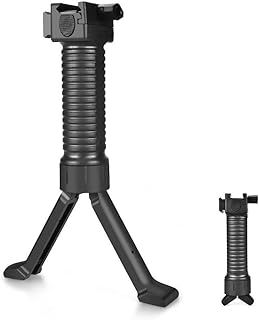 OTraki Pod Grips Extender 20 mm Rail Vertical Rifle Foregrip 2 in1 Keymod Bipod Freely Shrinkable Rails Airsoft Grips for Outdoor Shooting Air Picatinny Weaver