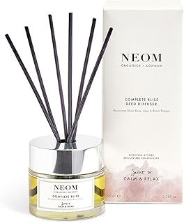 Neom- Complete Bliss Luxury Reed Diffuser, 100ml | Blush Rose, Lime & Black Pepper | Scent To De-stress