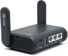 GL.iNet GL-AXT1800(Slate AX) Portable Gigabit Travel Router, Pocket-Sized, Wi-Fi 6, Extender/Repeater for Hotel&Public Network Storage, VPN Client&Server, OpenWrt, Adguard Home, USB3.0,TF Card Slot