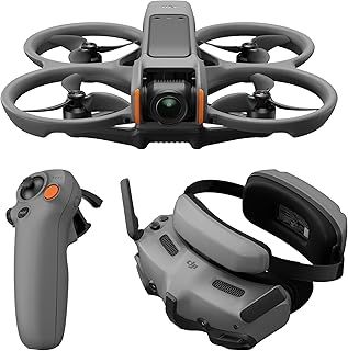 DJI Avata 2 Fly More Combo (1 Battery), FPV Drone with Camera 4K, Immersive Experience, Built-in Propeller Guard, Easy Flip/Roll, Goggles 3 and RC Motion 3 Included, POV Content Camera Drone, Black