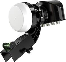 SLx LNB 4 Quad Output, LNB for Satellite Dish Freesat/Satellite Recievers, KU Band, Universal LNB for Sky HD, Sky HD+, Freesat HD, 25MHz PLL Crystal Technology, Includes MK4 Bracket