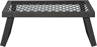Amazon Basics Portable Folding Campfire Camping Grill Grate, Black Steel