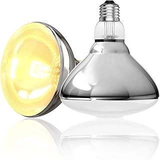 E27 Heat Bulb for Poultry Heat Lamp,Food Heat Lamp, Catering Lamp Light Bulb, Heat Lamp Bulb for Brooding, Chicks, Puppies(AC220-240V)