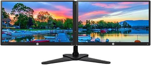 HP Dual monitor Bundle Set - 2x E232 23" Inch Full HD 1080p IPS LED Monitor, HDMI DISPLAY VGA USB Ports, Dual Monitor Leg Base Stand (Renewed)