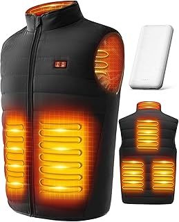 LABCOOL Heated Gilet, Heated Vest for Men Women with 5V 12000mAh Power Pack, Heated Body Warmer, 3 Heating Level|6 Heat Up Zone, Heated Jacket for Motorcycle Fishing Skiing Outdoor Activities