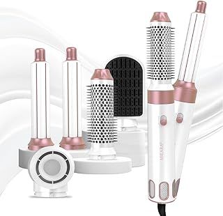 MIEARA 5 in 1 Hot Air Styler, Hair Dryer Brush, Negative Ionic High-Speed Hair Styler, Hot Air Brush for Volumizing, Drying and Rotating (Pink)
