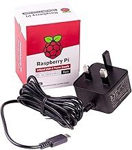 Raspberry Pi 4 USB-C Power Supply UK Plug (Black)
