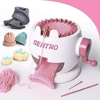 SENTRO Knitting Machine, 22 Needles Smart Weaving Loom Round Knitting Machines, Knitting Board Rotating Double Knit Loom for Sock/Hat, Knitting Loom Machines Kit Weaving Loom for Adults or Kids