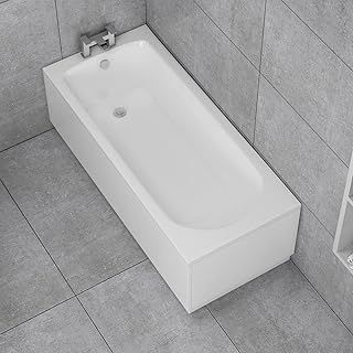 1600 x 700mm Designer Single Ended Bathtub Acrylic Bathroom Curved White Soaking Bath Tub - Breeze