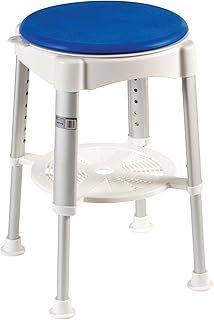 Drive Devilbiss Deluxe Rotating Rounded Bath / Shower Stool with Removable Tray and Swivel Seat