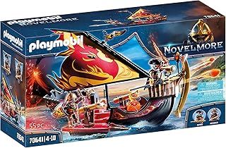 Playmobil 70641 Novelmore Knights Burnham Raiders Fire Ship, Floating, for Children Ages 4+