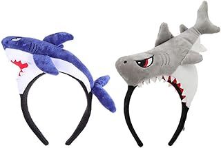 Healvian 2pcs Cute Shark Headband,Latex Animals Headbands,Shark Hairbands For Halloween Fancy Party Costume Accessories,Sealife Animal Costume Accessory