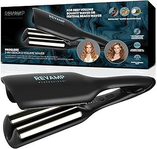 REVAMP 2 in 1 Beach & Volume Professional Hair Waver - Ceramic Waver, Curler, Multi Styler for High Volume Waves or Mermaid Beach Waves - Hair Care Wavers for Short, Medium and Long Length-Hair Types