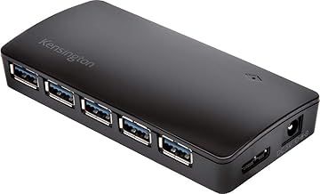 Kensington USB 3.0 7-Port Hub, Transfer Speeds up to 5 Gbps - 3 Amps for Fast Charge Smartphones and Tablets, Plug and Play Installation, HP, Dell, Windows, Macbook Compatible, K39123EU