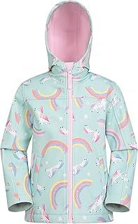 Mountain Warehouse Exodus Kids Softshell Jacket - Breathable, Wind & Water Resistant, Fleece Lined Coat for Boys & Girls - For Autumn, Winter, Hiking & Outdoors