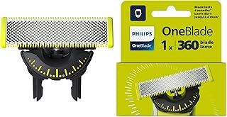 Philips OneBlade 360-Innovation Authentic Replacement Blade, for OneBlade Hybrid Electric Shaver & Trimmer. Trim, Edge and Shave with Durable Stainless Steel, 1x Pack (4 Month Supply), Model QP410/50