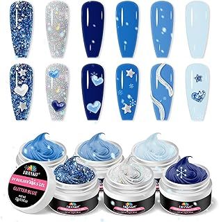EBANKU Poly Nail Gel Kit, Clear and Light Pink Nail Extension Gel Builder Gel Kit with Lamp False Nail Tips Slip Solution, Complete Poly Gel Beginner Starter Kit for DIY Manicure Home Women Gift