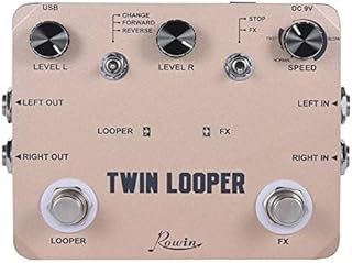 Twin Looper for Electric Guitar Bass Loop Station Guitar Pedal 11 minutes of Recording Time with Stereo Input Output LTL-02