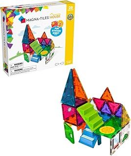 Magna-Tiles 28-Piece House Set, The Original, Award-Winning Magnetic Building Creativity and Educational, STEM Approved, Solid and Clear Colors