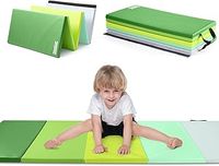 5-Panel Folding Gymnastics Tumbling Mat with Carrying Handles 195 x 75 x 2.8, Thick Exercise Mat, Foldable Tumbling Mat for Kids, Padding for MMA, Gymnastics, Activity Play and Home Gym