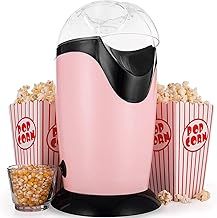 Andrew James Retro Popcorn Maker, Classic Popcorn Machine with 8 American Cinema Style Pop Corn Boxes, Make Healthy Snacks with this Popcorn Maker Machine 1200W, Pink