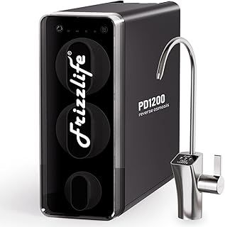 Frizzlife RO Reverse Osmosis Water Filtration System - 1200 GPD Fast Flow Under Sink RO Water Filter, 11-Stage Tankless, 3:1 Pure to Drain, Reduces TDS PFAS, Compact, Easy Install, PD1200