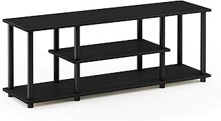 Furinno 12250R1WN/BK Turn-N-Tube No Tools 3D 3-Tier Entertainment TV Stands, Walnut/Black