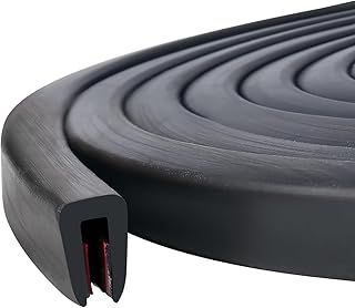 Rubber Edge Trim, Self-Adhesive Rubber Edging Trim U Channel Edge Trim EPDM Edge Guard Protector for Sheet Metal, Panels, Car Doors, Steel Plates, Table Corners, Fit 1.5mm, Length 6m