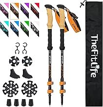 TheFitLife Carbon Fibre Trekking Poles - Collapsible and Telescopic Walking Poles, Ultra Light, Extendable, Best Walking Sticks for Traveling Camping Hiking Mountaineering