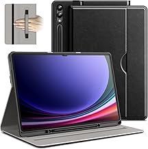 JETech Case for Samsung Galaxy Tab S10 Ultra/Tab S9 Ultra 14.6-Inch with S Pen Holder, PU Leather Business Folio Protective Tablet Cover with Pocket & Straps, Multi-Angle Viewing (Beige)