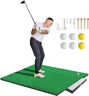 ToVii 5x4ft Golf Hitting Mat | Premium Artificial Turf with Rubber Foam Padding | Golf Mat for Indoor/Outdoor Practice | Come with 2 Rubber Tees, 7 Golf Tees and 6 Golf Balls