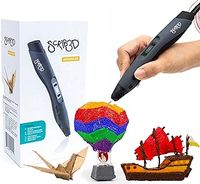 SCRIB3D Advanced 3D Printing Pen with Display - Includes Advanced 3D Printing Pen, 3 Starter Colors of PLA Filament Stencil Book + Project Guide, and Charger