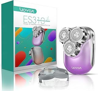 VOYOR Lady Shavers for Women Rotary Bikini Trimmer Women, Portable Ladies Razors Facial Hair Remover Legs Face Body Shaver Type-C Rechargeable Bikini Razor Waterproof Shaver ES310 (Purple)