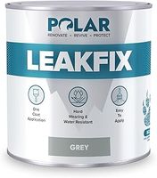 Polar Premium Leak Fix Grey Paint - 1 Litre - Instant Waterproof Roof Sealant - Ideal for Leaks, Cracks & Roof Repair - Concrete, Brick, Metal, Drainpipes & Gutters - Easy to Apply