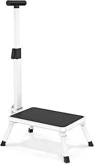 Johgee Safety Step Stool with Handle, Folding Step Stool with Non-slip Rubber Mat, Lightweight Step Stool for Adults, Elderly, Disabled and Adults in Kitchen, Bathroom, Bedroom, 330 LBS Capacity