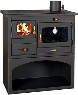 Wood Burning Cooking Stove for Solid Fuel. Heating power 10KW. Oven