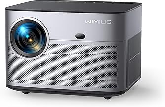 【Auto Focus & Short Throw】Projector, WiMiUS 25000Lumen WiFi6 Bluetooth Full HD 1080P Smart Projector 4K Support with Touch Screen, 50% Zoom 300" Display Video Projector for Home Cinema,Travel Camping