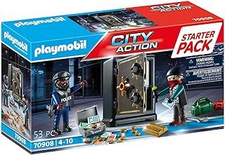 Playmobil 70908 City Action Starter Pack Police Bank Robbery, Suitable Playset for Children Ages 4+