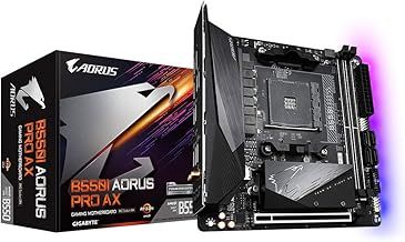 Gigabyte B550I AORUS PRO AX Motherboard - Supports AMD Ryzen 5000 Series AM4 CPUs, 8 Phases Digital VRM, up to 5300MHz DDR4 (OC), 2xPCIe 3.0 M.2, WiFi 6E, 2.5GbE LAN, USB 3.2 Gen2