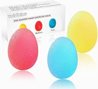 Hand Squeeze Stress Balls Set with Carry Bag- 3 Resistance, Finger Wrist Arthritis Therapy Rehab Exerciser, Carpal tunnel, Stroke Rehabilitation Equipment